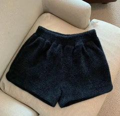 Autumn Winter Faux Mink Plush Shorts