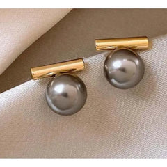 Women's Metal Pearl Stud Earrings