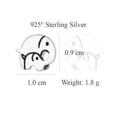 Silver Elephant Stud Earrings