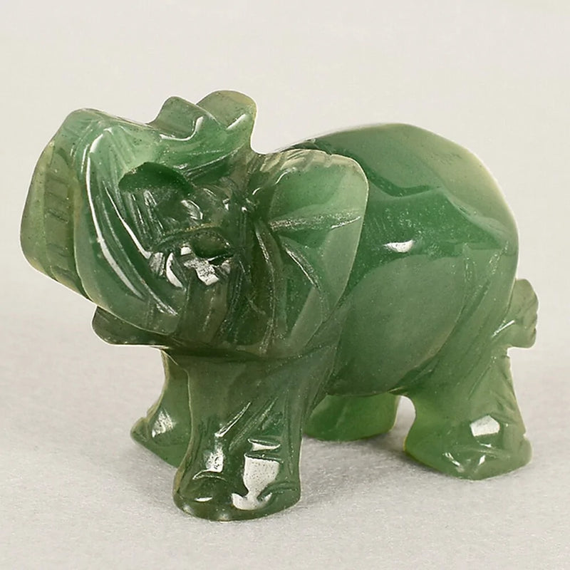 Jade Stone Craving Elephant Feng Shui Statue